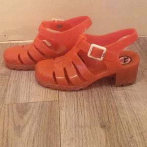 Pink Jelly Heel Sandals